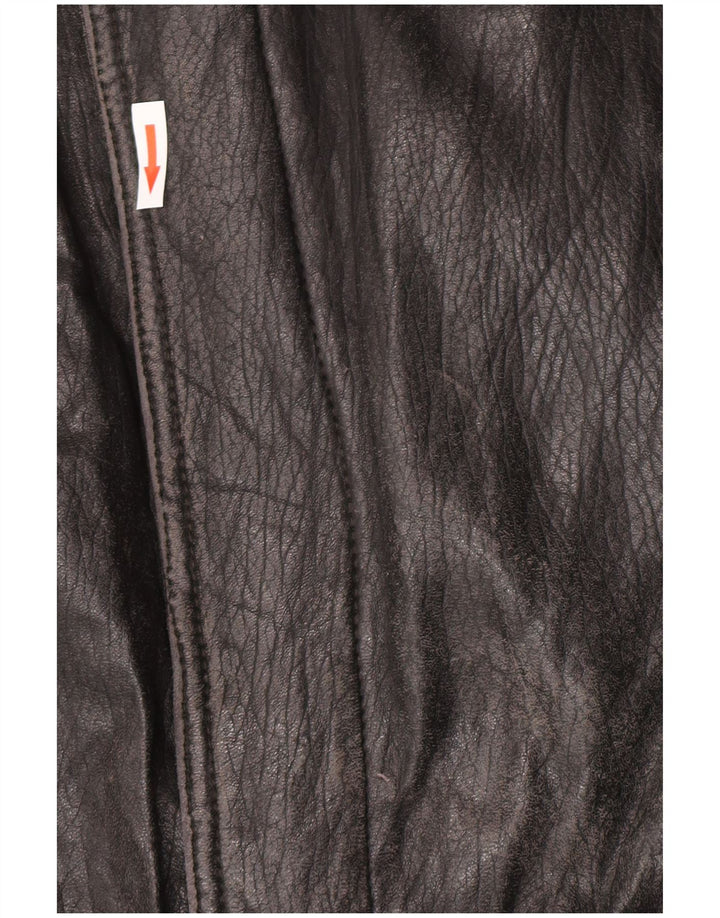 Vintage Γυναικείο Δερμάτινο Μπουφάν IT 52 2XL Μαύρο Δερμάτινο