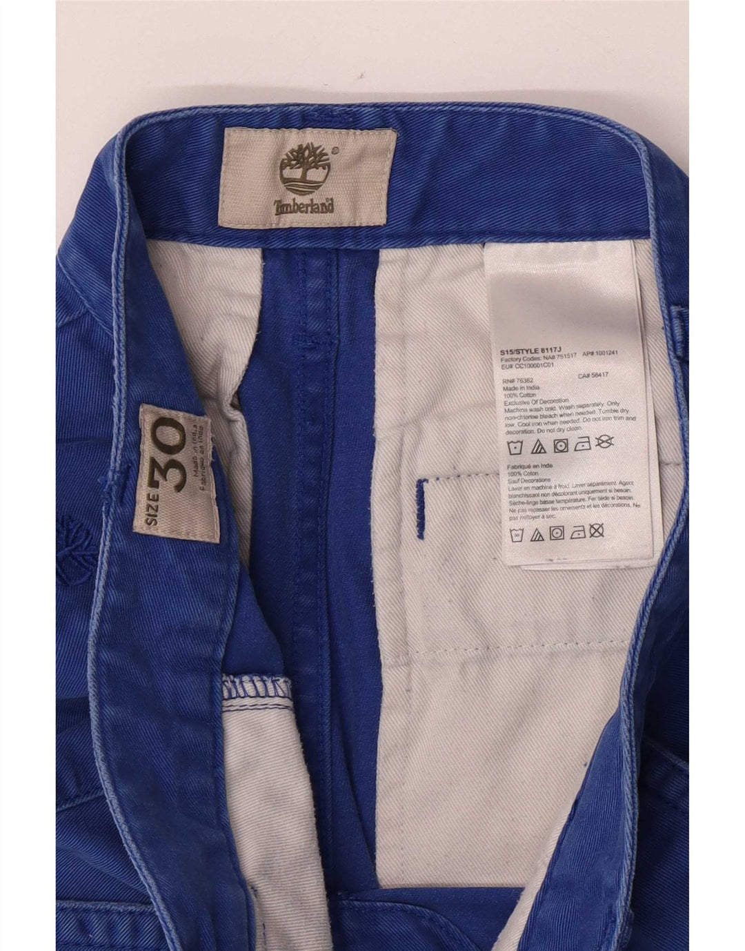 Ανδρικό σορτς Chino Timberland, μεσαίο W30, μπλε βαμβακερό