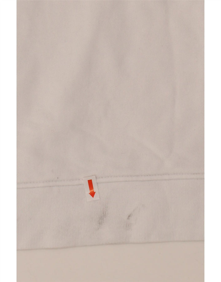 LEVI'S Γυναικείο Γραφικό Φούτερ Jumper UK 16 μεγάλο λευκό βαμβακερό
