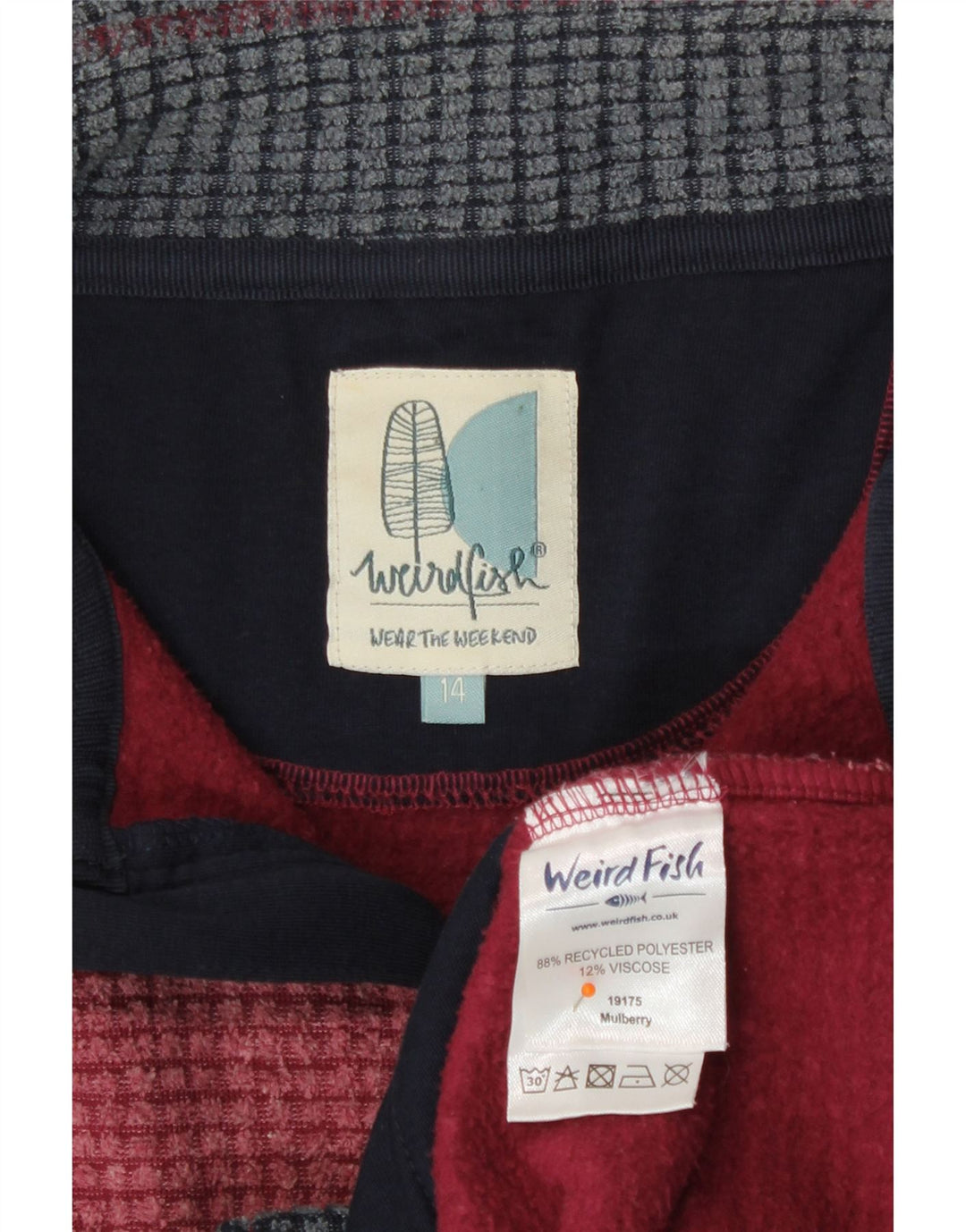 Weird Fish Γυναικείο Fleece Jacket UK 14 Large Burgundy Polyester