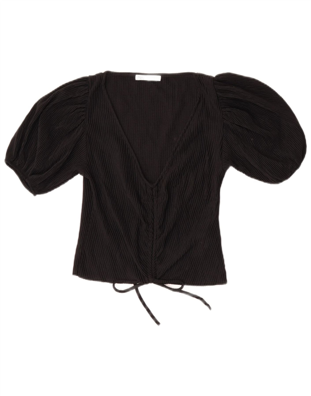 Zara Γυναικεία Μπλούζα Crop Top UK 8 Small Black Polyester