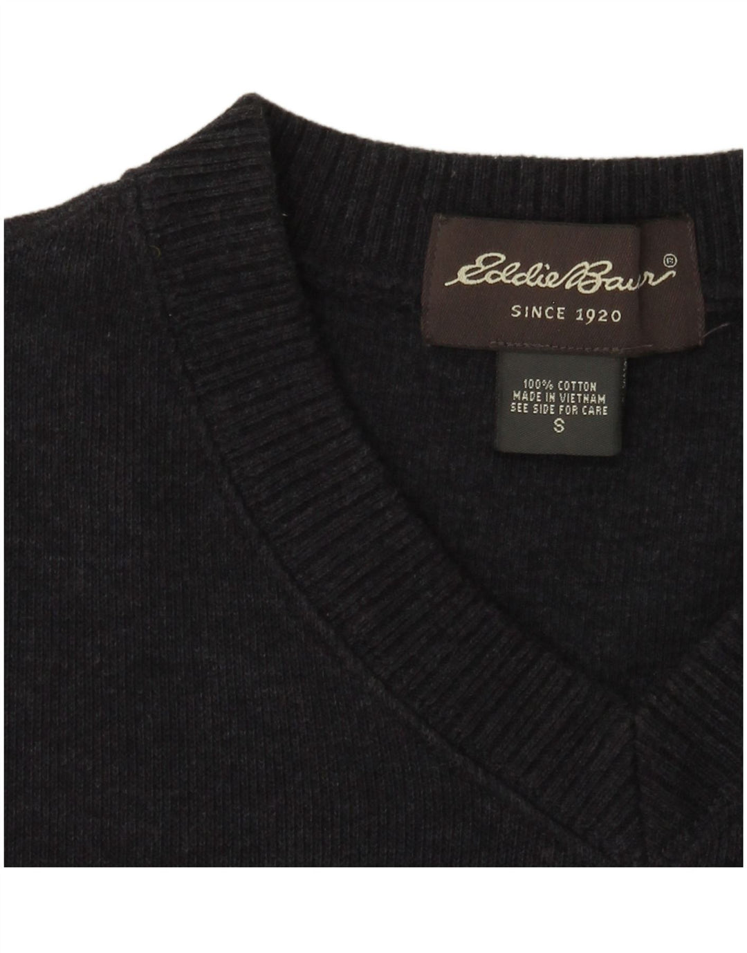 Eddie Bauer Ανδρικό πουλόβερ με λαιμόκοψη με V λαιμόκοψη Μικρό μπλε βαμβακερό