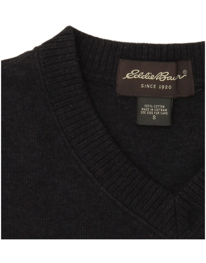 Eddie Bauer Ανδρικό πουλόβερ με λαιμόκοψη με V λαιμόκοψη Μικρό μπλε βαμβακερό