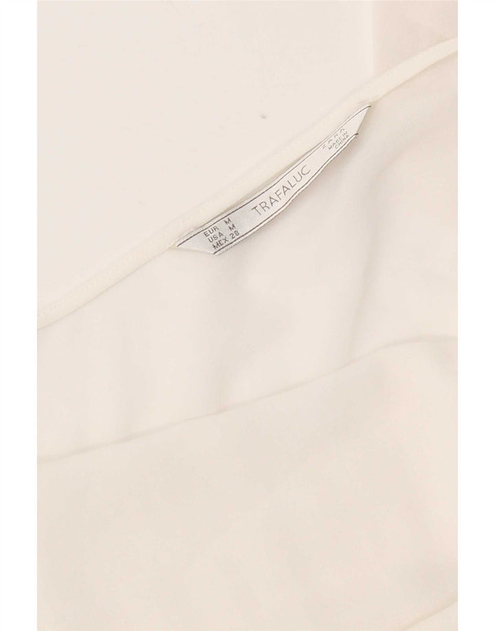 Zara Γυναικεία μακρυμάνικη μπλούζα τοπ UK 14 Medium White