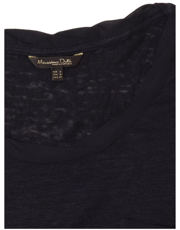 Massimo Dutti Γυναικείο T-Shirt Top UK 12 Medium Navy Blue