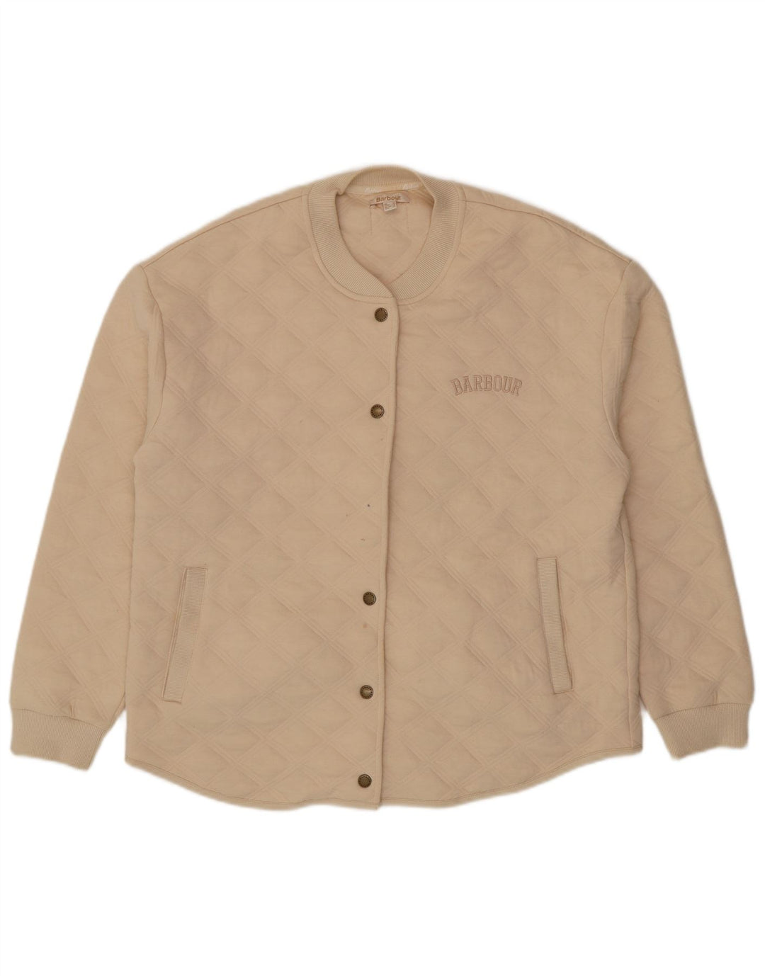 Γυναικείο καπιτονέ μπουφάν Barbour UK 10 Small Beige βαμβακερό