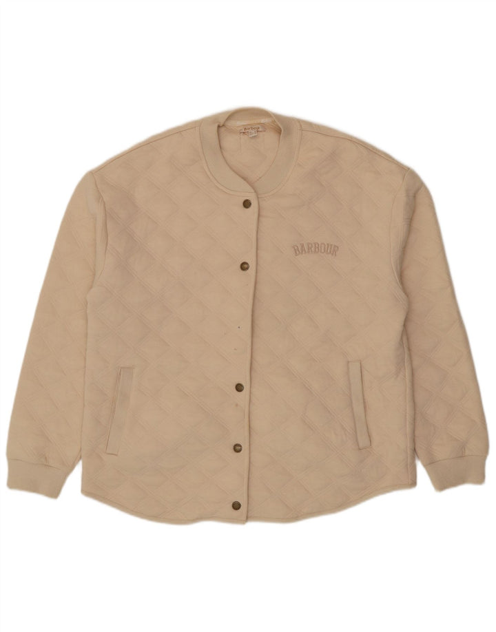 Γυναικείο καπιτονέ μπουφάν Barbour UK 10 Small Beige βαμβακερό