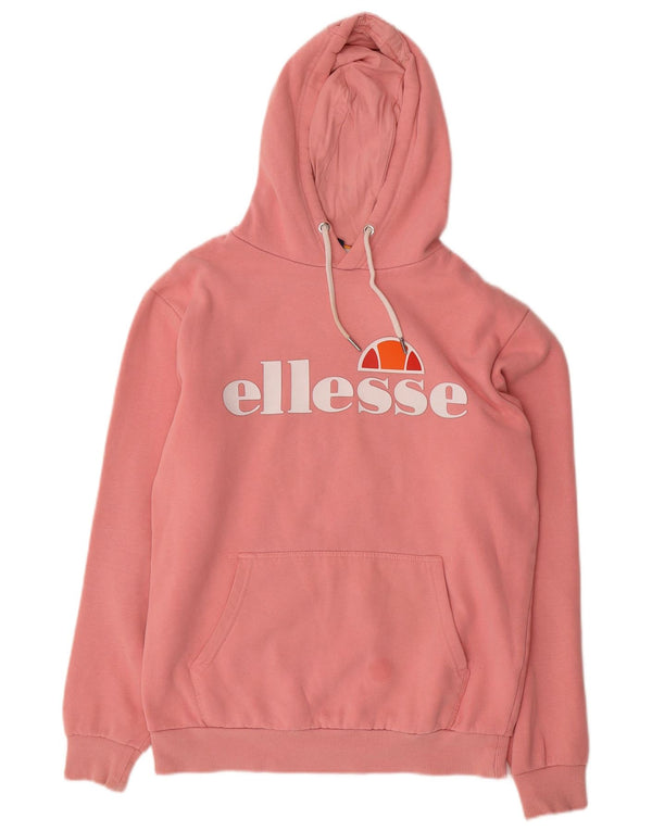 Ellesse Γυναικεία γραφικά υπερμεγέθη κουκούλα UK 10 Small Pink Cotton