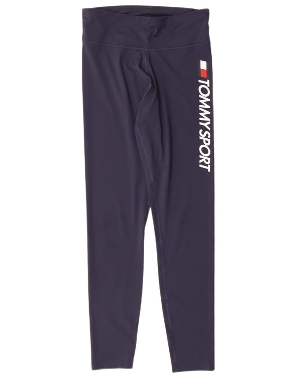 Tommy Hilfiger Γυναικεία γραφικά κολάν UK 12 Medium Navy Blue Polyester