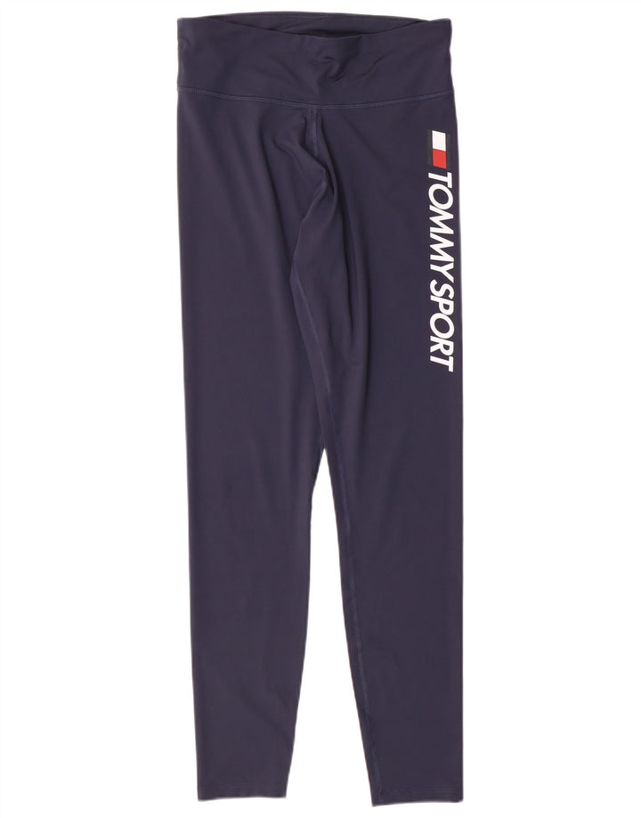 Tommy Hilfiger Γυναικεία γραφικά κολάν UK 12 Medium Navy Blue Polyester