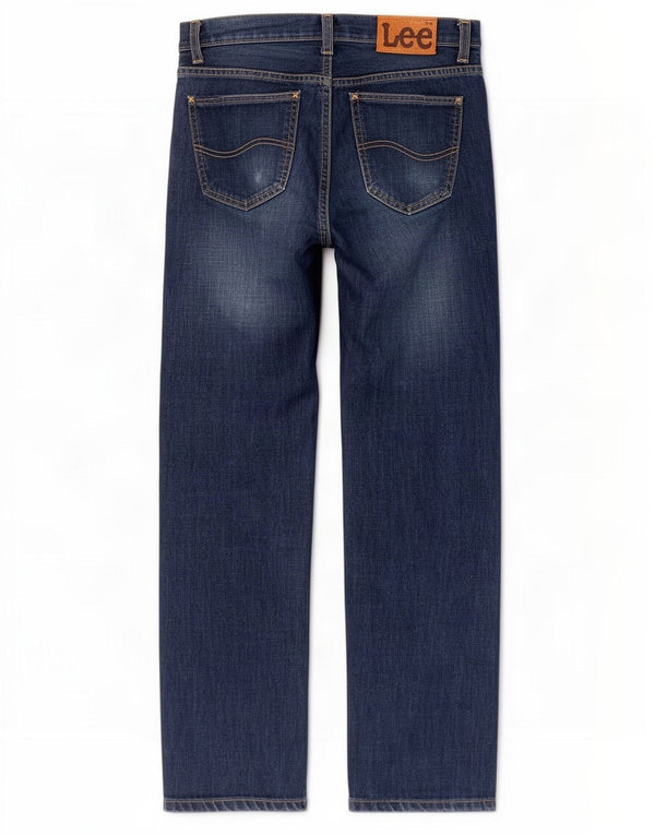 Lee Mens Straight Jeans W29 L32 Navy Blue Cotton