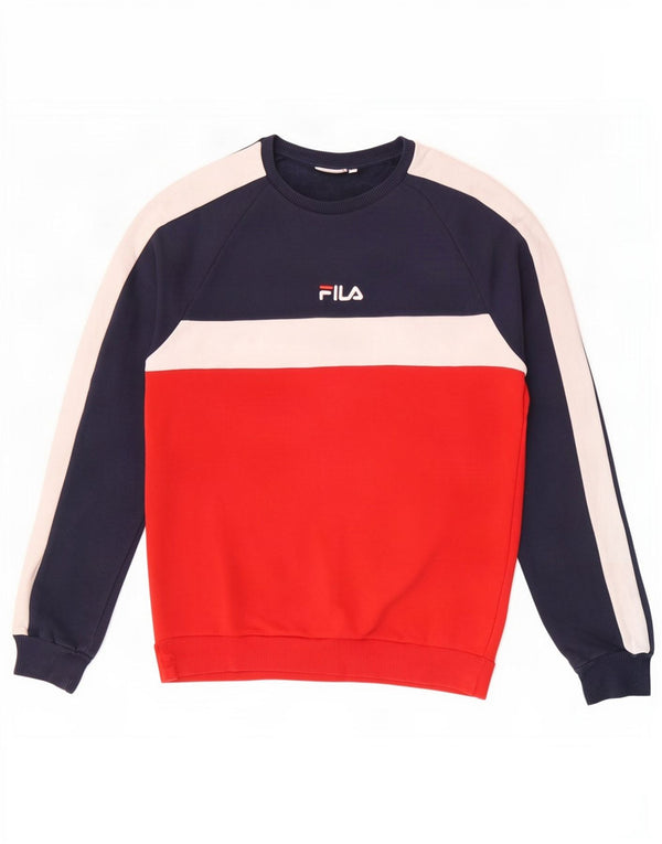 Ανδρικό φούτερ Fila Jumper Medium Navy Blue Colourblock Βαμβακερό