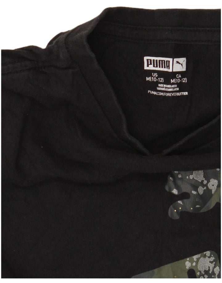 Γραφικό μπλουζάκι PUMA Boys Top 10-11 ετών Μεσαίο Μαύρο