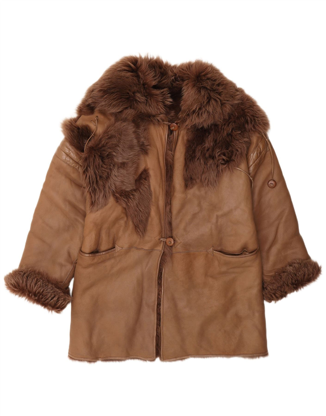 Vintage Γυναικείο Παλτό Shearling IT 42 Μεσαίο Καφέ