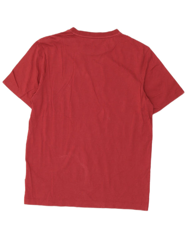 Hugo Boss Mens T-Shirt Top Medium Burgundy Cotton