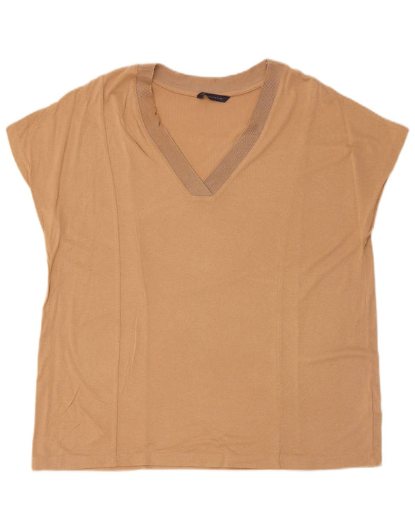 Marks & Spencer Γυναικείο T-Shirt Top UK 14 Large Beige Viscose