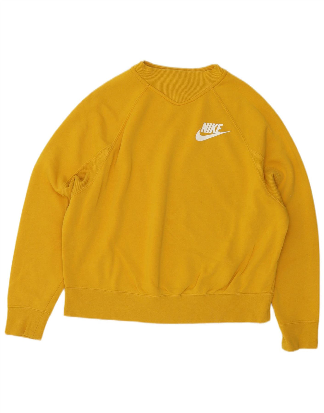 Γυναικείο φούτερ μεγάλου μεγέθους Nike Jumper UK 10 Small κίτρινο βαμβακερό