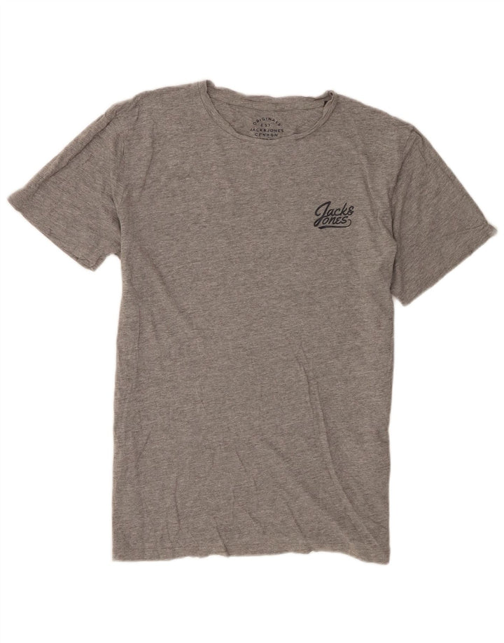 Jack & Jones Ανδρικό γραφικό T-Shirt Top μεγάλο γκρι βαμβακερό