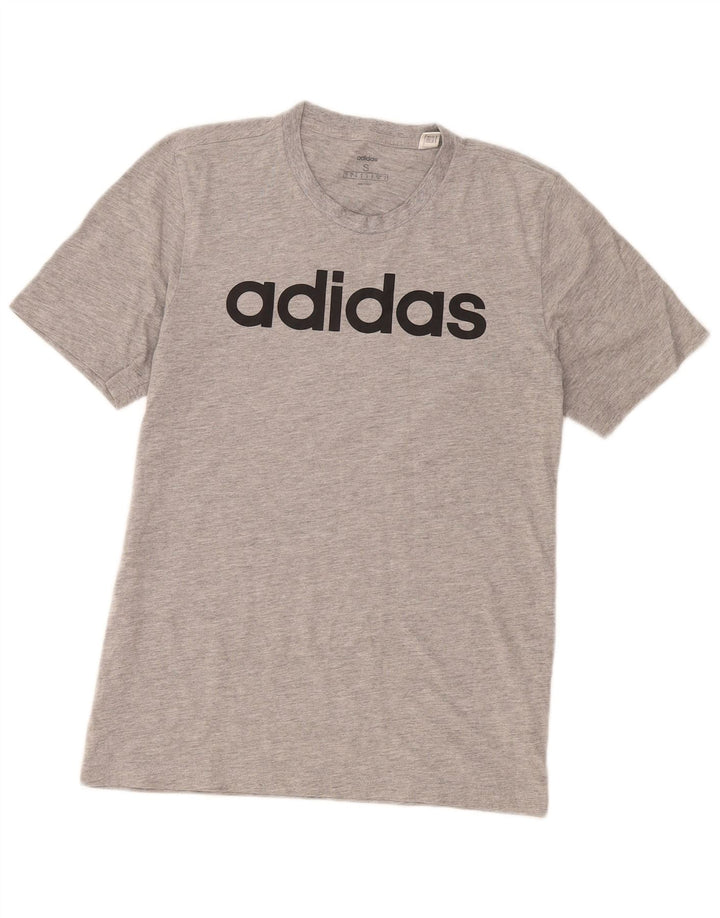 Ανδρικό γραφικό T-Shirt Adidas Top Μικρό γκρι βαμβακερό