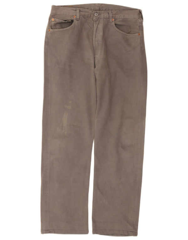 Levi's Mens 501 Straight Casual Παντελόνι W34 L30 Γκρι βαμβακερό