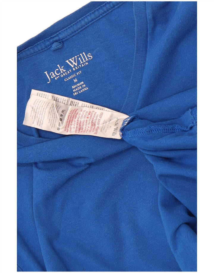 Jack Wills Ανδρικό T-Shirt Κλασική Εφαρμογή Μπλουζάκι από μεσαίο μπλε βαμβακερό