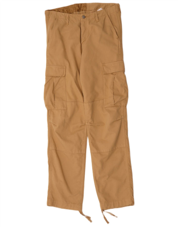 CARHARTT Ανδρικό ίσιο παντελόνι Cargo W30 L32 Μπεζ βαμβακερό