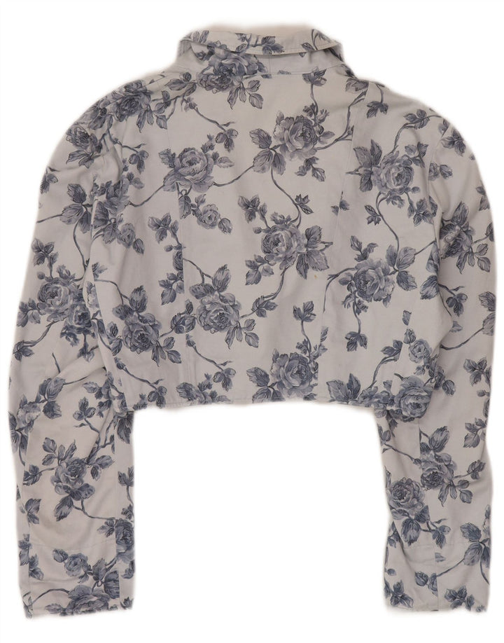 Vintage Γυναικείο μπουφάν Bolero 14 Κουμπιού UK 14 Medium Blue Floral