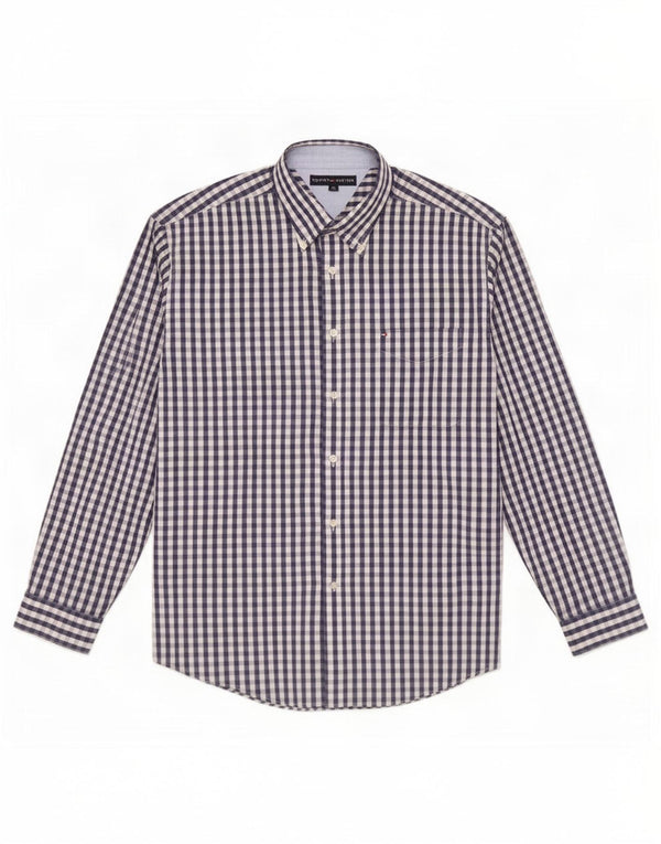 Ανδρικό πουκάμισο Tommy Hilfiger XL Navy Blue Gingham Cotton