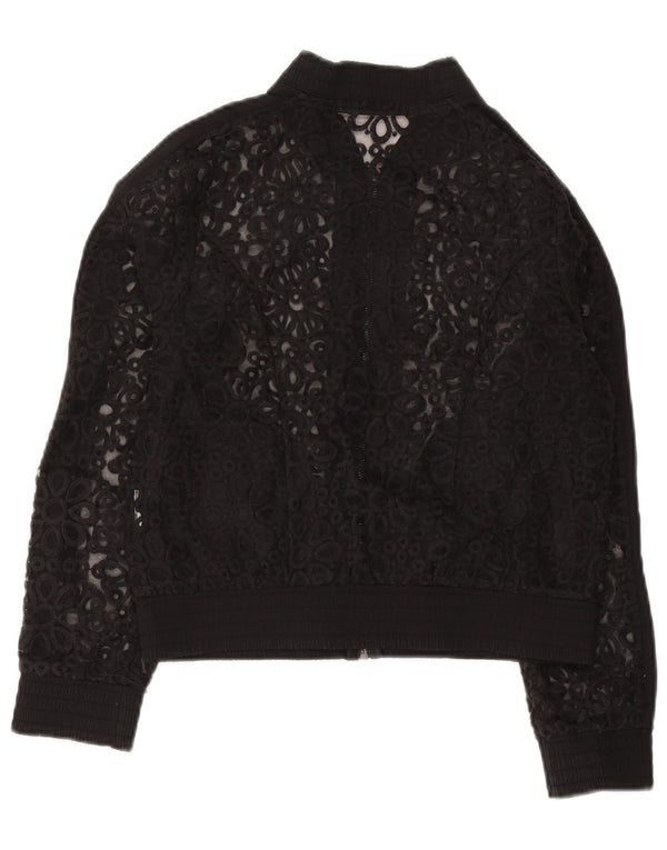 Fornarina Γυναικείο Δαντέλα Bomber Jacket UK 12 Medium Black Floral