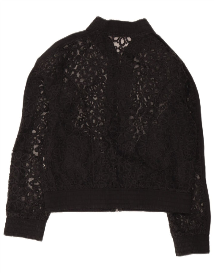 Fornarina Γυναικείο Δαντέλα Bomber Jacket UK 12 Medium Black Floral