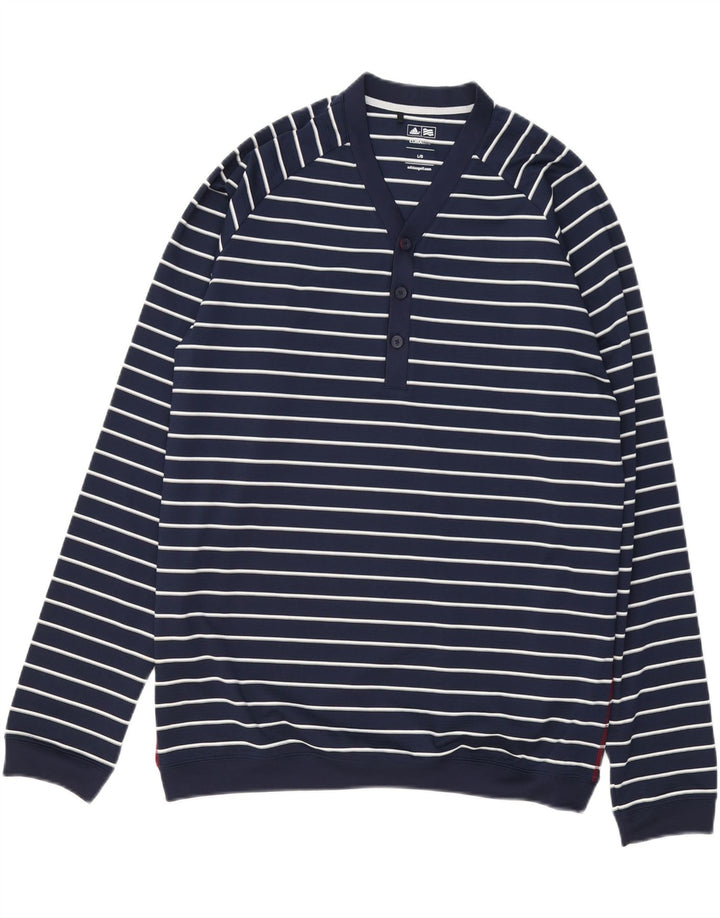 Adidas Ανδρικό φούτερ Climalite Jumper Μεγάλο Navy Blue ριγέ πολυεστέρας