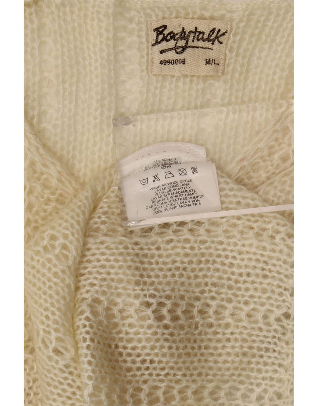 Γυναικείο πουλόβερ Vintage Crop Boat Neck Jumper UK 12 Medium Beige