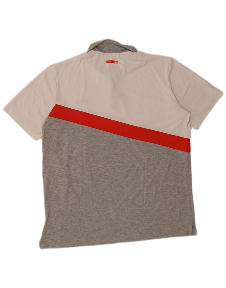 Ανδρικό πουκάμισο Adidas Climalite Polo Large Grey Colourblock Polyester