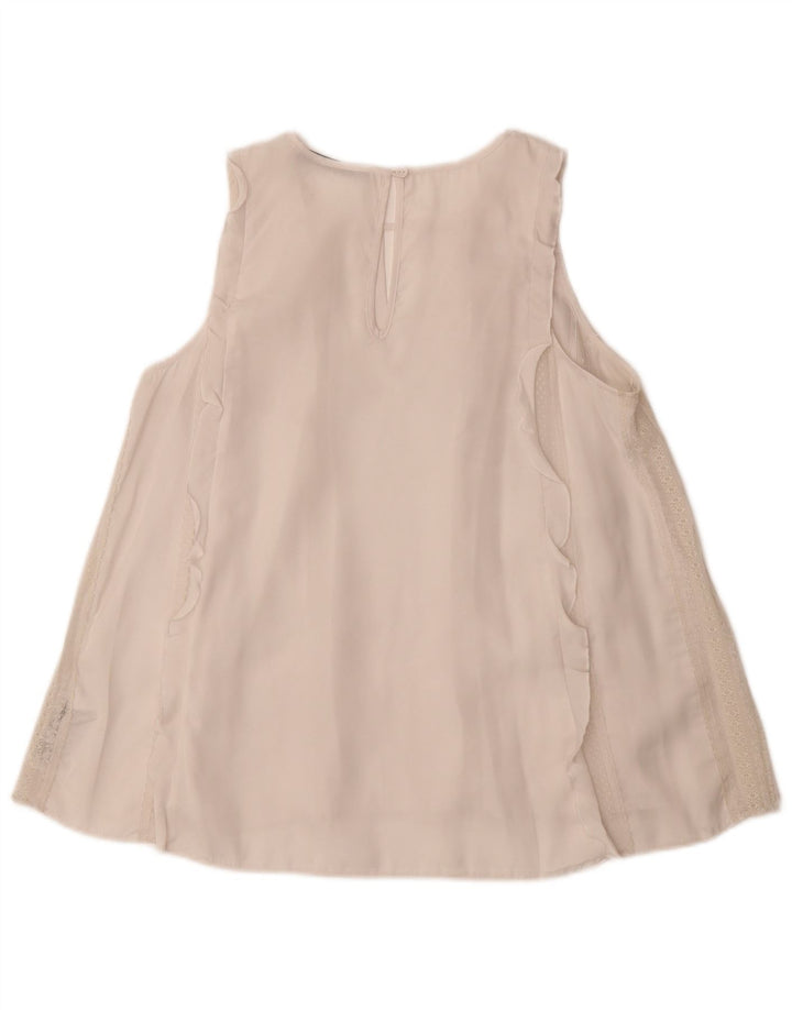 GUESS Womens Sleeveless Blouse Top UK 14 Large White Polyester