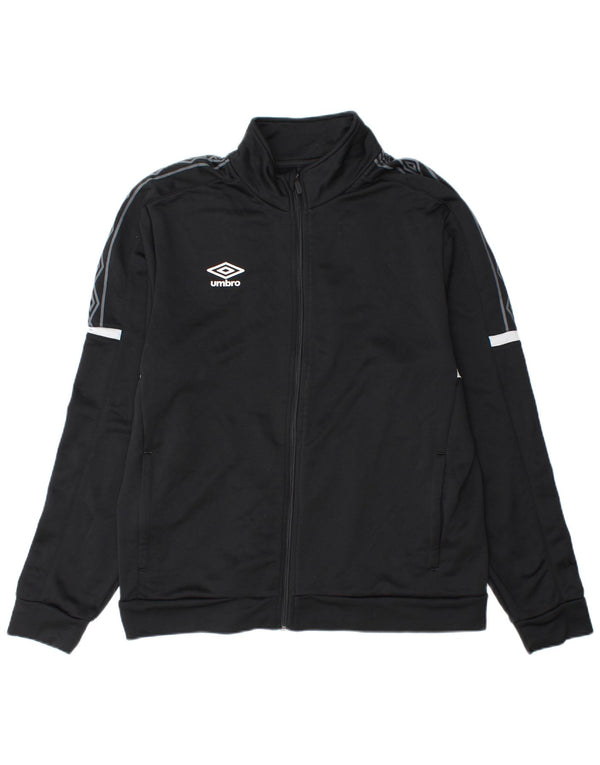 Umbro Mens Graphic Tracksuit Top Jacket XL Black Polyester
