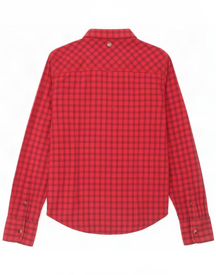 Superdry γυναικείο φανελένιο πουκάμισο UK 12 Medium Red Gingham Cotton