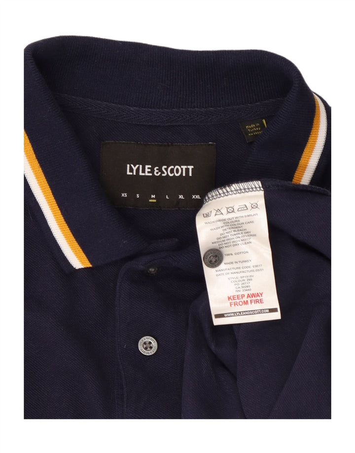 Ανδρικό πουκάμισο πόλο Lyle & Scott, μεσαίο ναυτικό, βαμβακερό