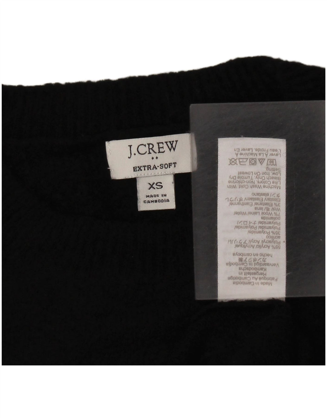 Γυναικείο πουλόβερ J. Crew Crew Neck Jumper XS Μαύρο Ακρυλικό