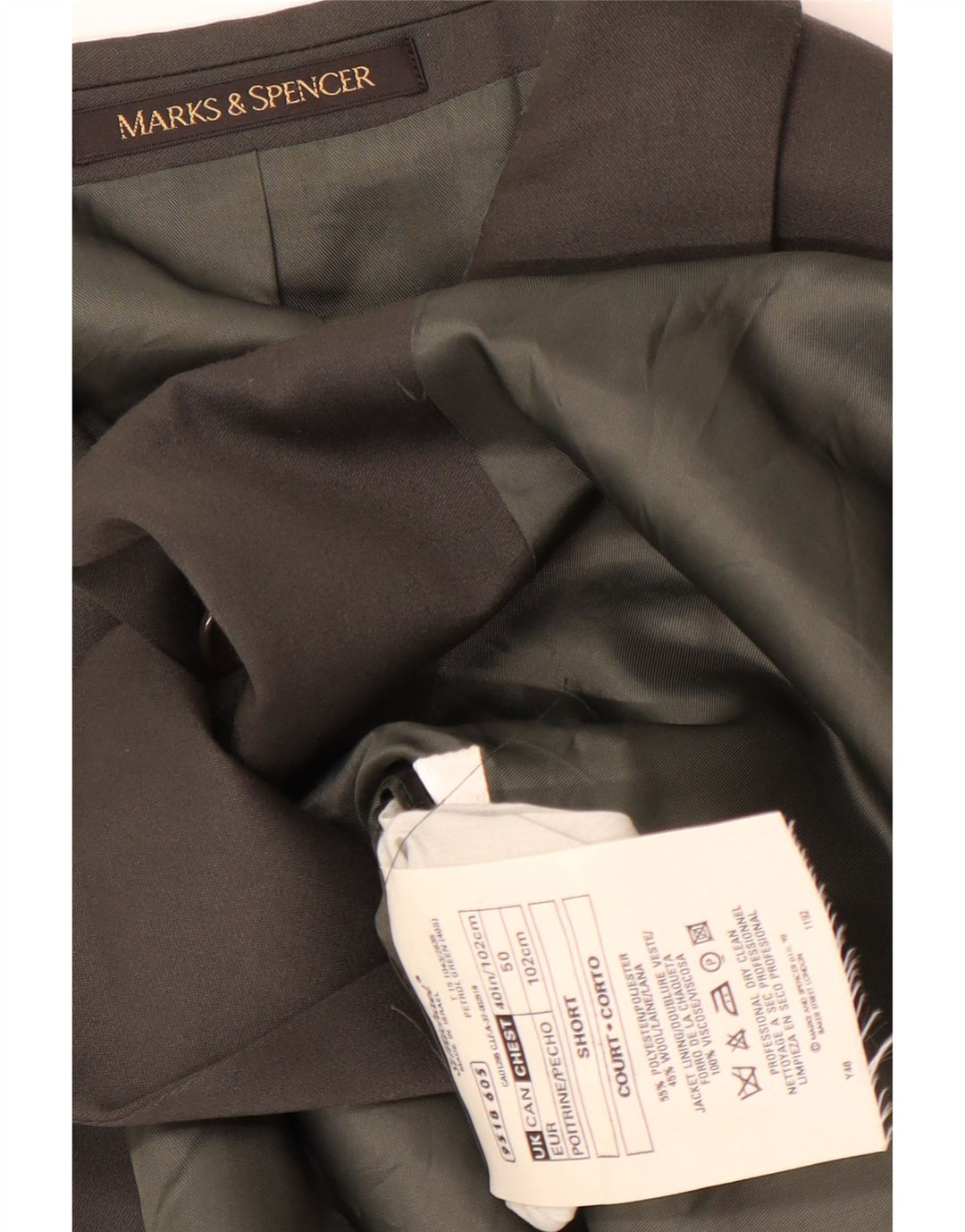 Marks & Spencer Ανδρικό μπουφάν με διπλό στήθος μπλέιζερ EU 50 Large Khaki