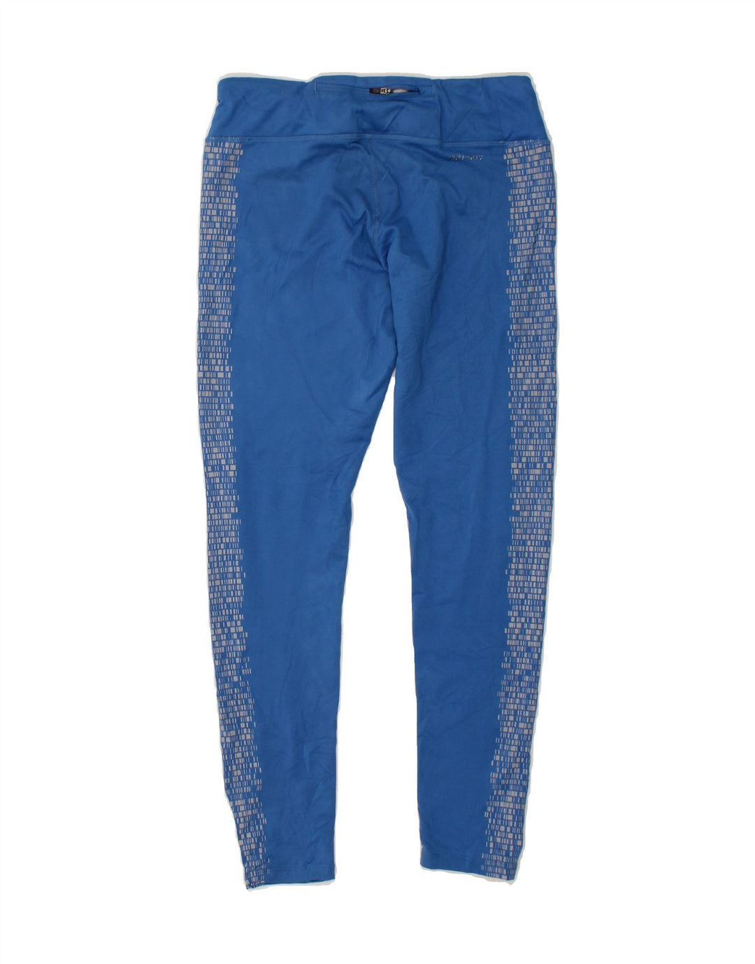 NIKE Womens Dri Fit Leggings UK 14 Medium Blue Geometric Polyester Vintage Nike and Second-Hand Nike from Messina Hembry 