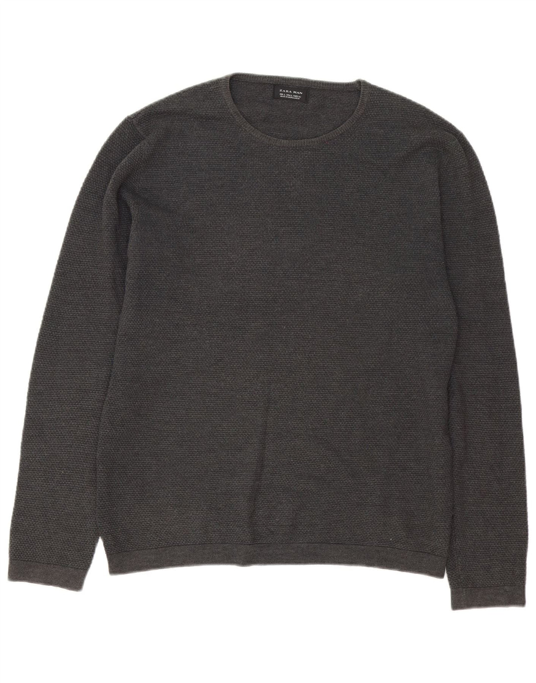 Ανδρικό πουλόβερ Zara Crew Neck Jumper Large Grey