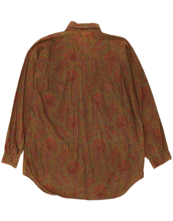 Calbros Γυναικείο πουλόβερ Πουκάμισο IT 44 Medium Khaki Paisley Βαμβακερό