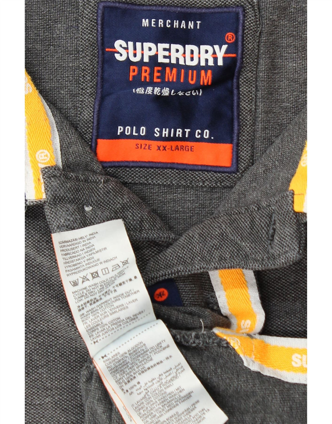 Ανδρικό πουκάμισο πόλο SUPERDRY 2XL Γκρι βαμβακερό