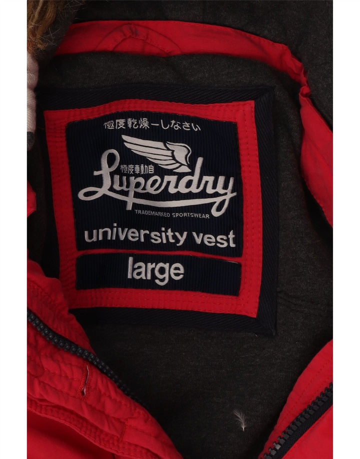SUPERDRY Γυναικεία κουκούλα με επένδυση Gilet UK 16 μεγάλο ροζ βαμβακερό