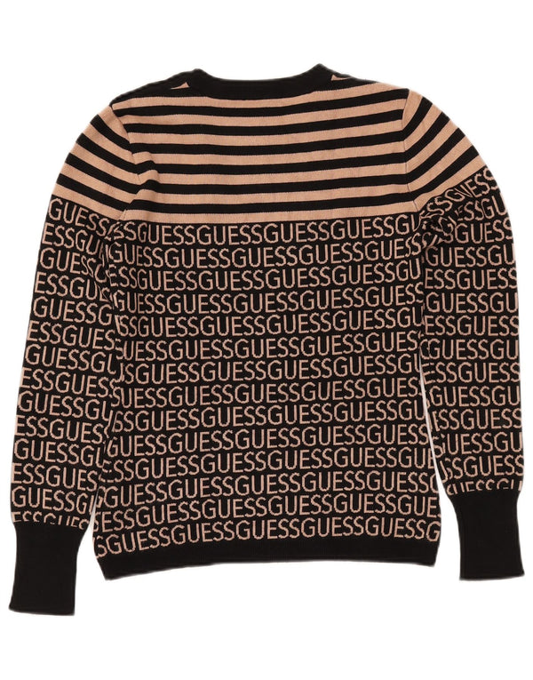 Γυναικείο πουλόβερ GUESS Graphic Crew Neck Jumper UK 10 Small Black ριγέ