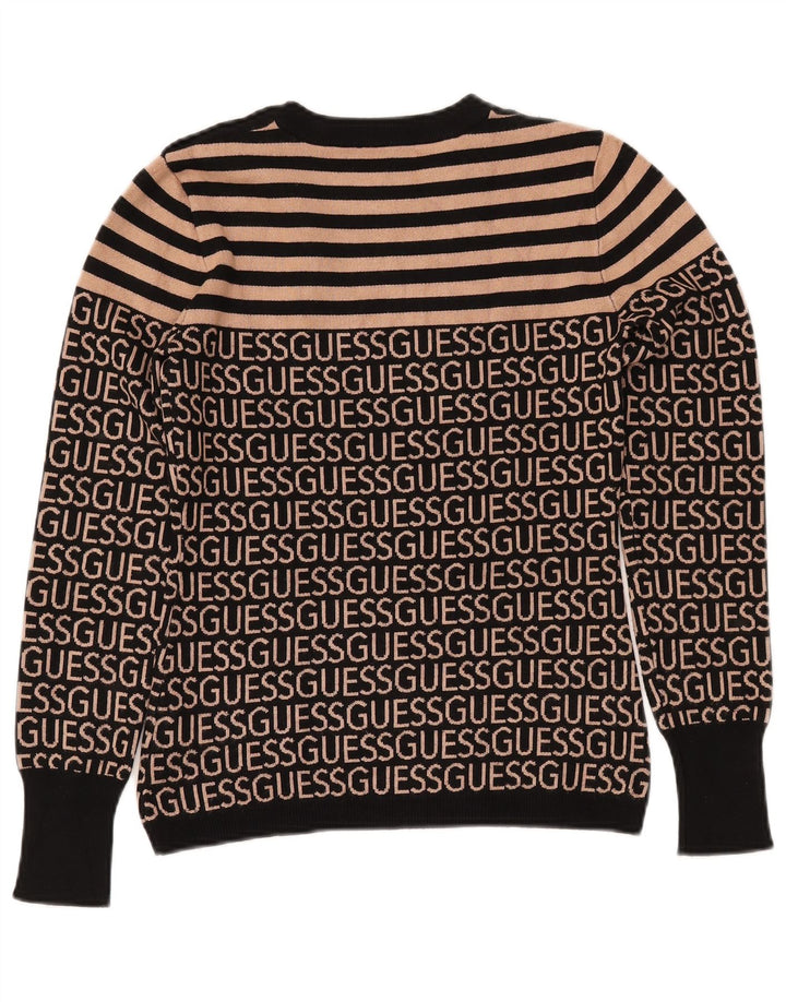 Γυναικείο πουλόβερ GUESS Graphic Crew Neck Jumper UK 10 Small Black ριγέ