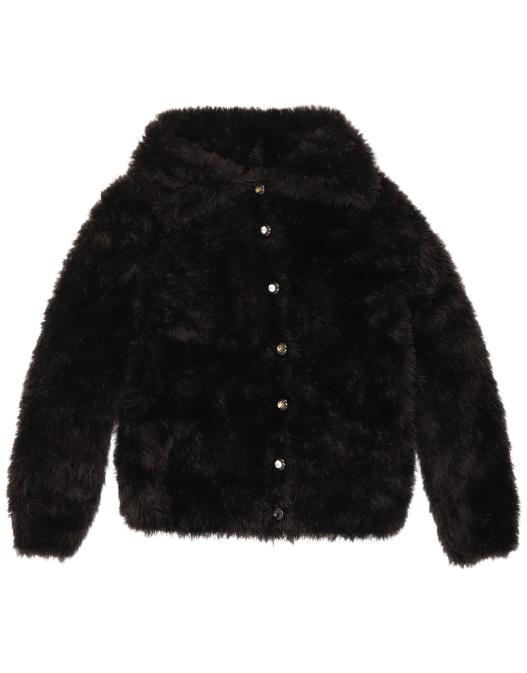 Vintage γυναικείο μπουφάν από ψεύτικη γούνα UK 10 Small Black