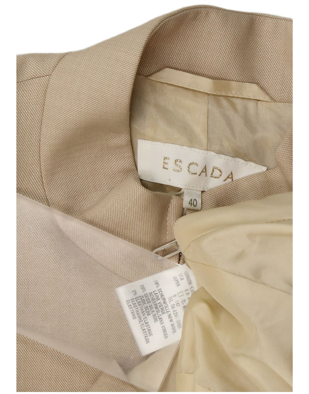 Escada Γυναικείο Μπουφάν Blazer IT 40 Μικρό Μπεζ μαλλί