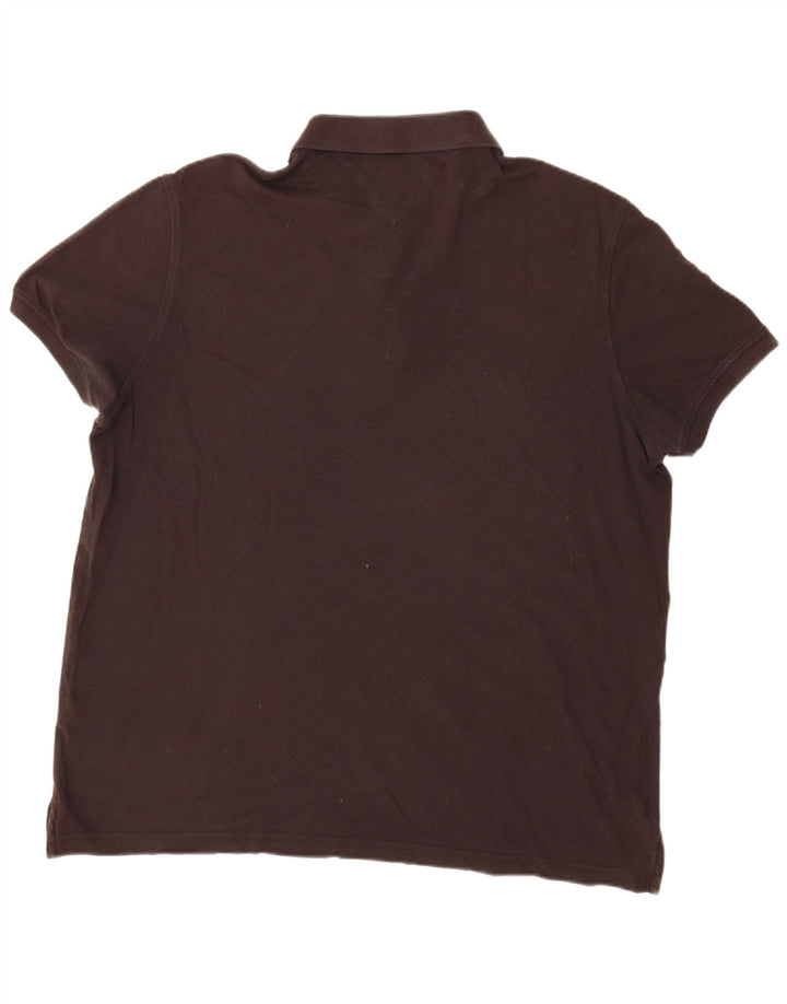 TOMMY HILFIGER Ανδρικό μπλουζάκι πόλο με κανονική εφαρμογή 2XL μαύρο βαμβακερό