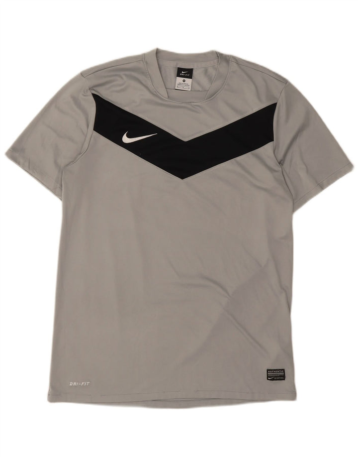 Ανδρικό T-shirt Nike Dri Fit Τοπ μεσαίου γκρι χρώματος πολυεστέρας